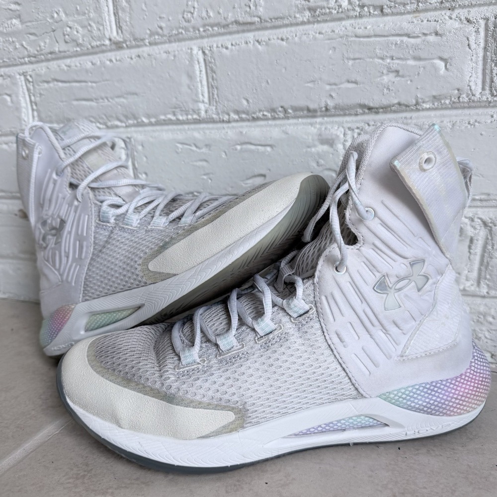 Under Armour Highlight Ace Volleyball‎ Shoes Women's Size 9.5 White Silver